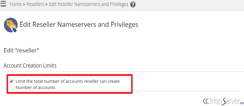 Edit resellers nameservers and privilages4