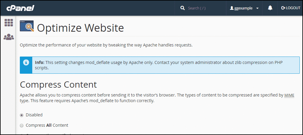 cPanel optimize 02