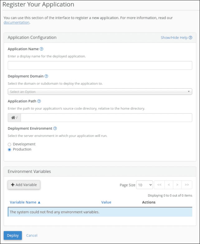 kb cpanel 94 software application manager register page