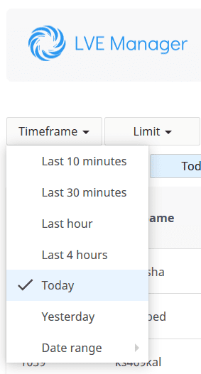 lve statistics timeframe