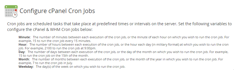 cPanel Cron Jobs