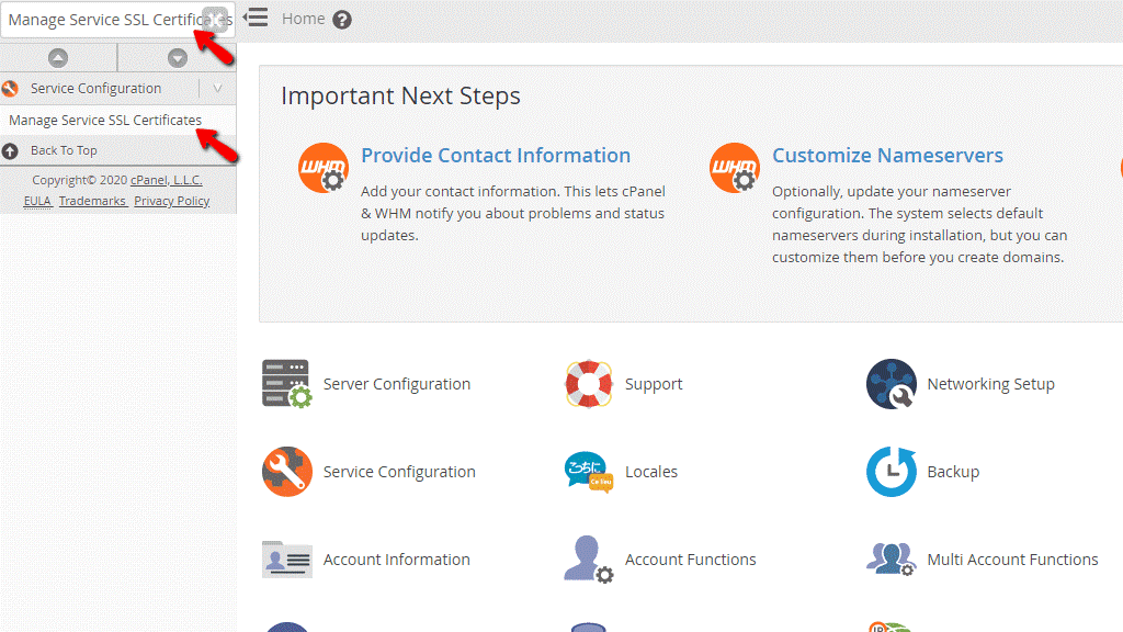 Manage Service SSL Certificates