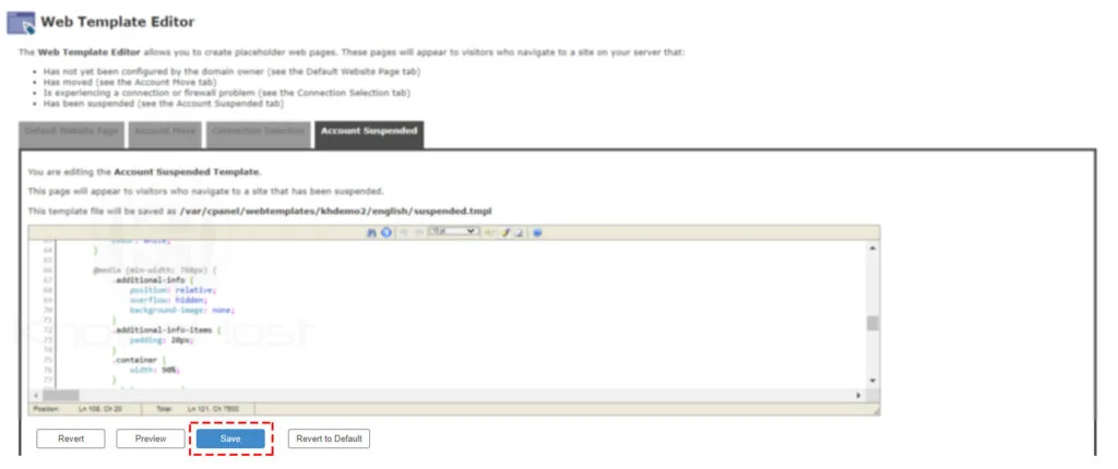 How to configure the custom templates in WHM