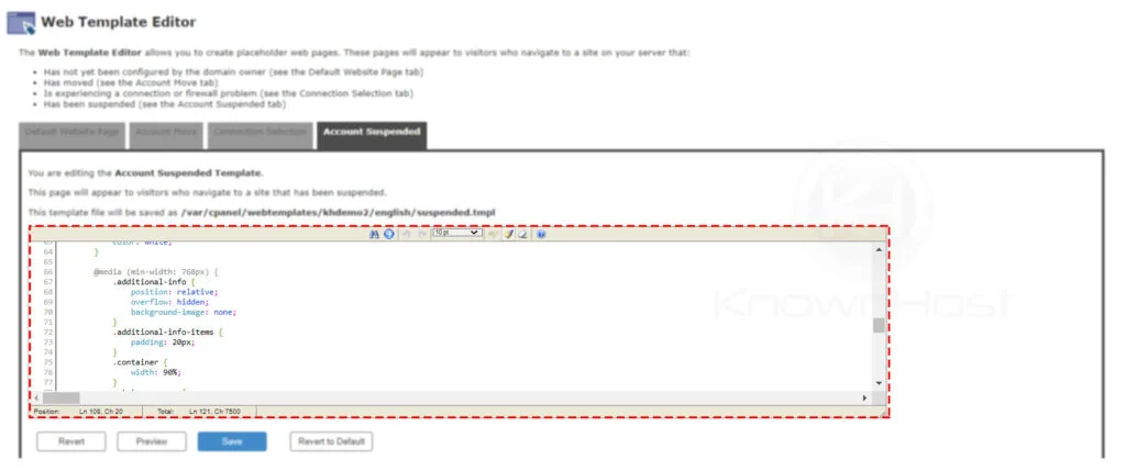 edit the pageholders web template editor whm