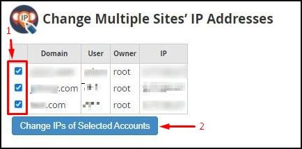 whm change ips selected accounts